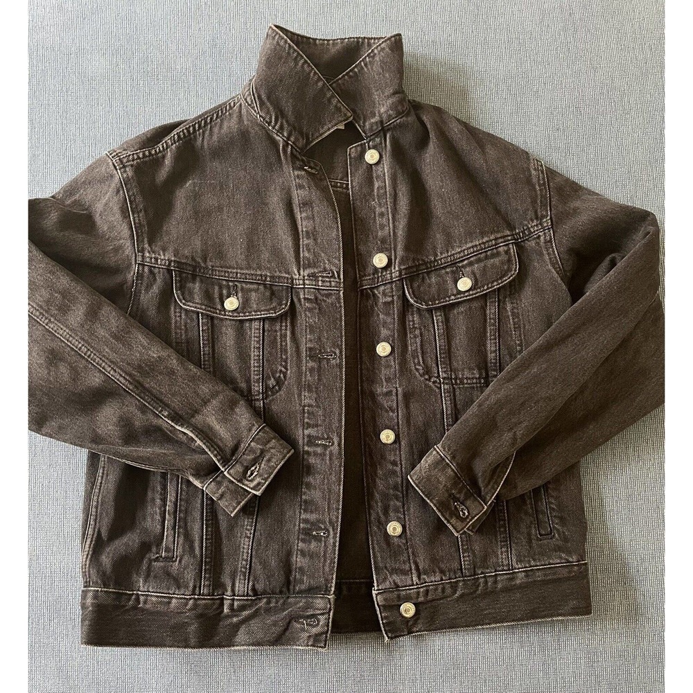 Topshop Woman’s Black Denim Jacket Size US 6